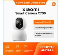 Official | Xiaomi Smart Camera C700 Imágenes 4K Ultra HD Wi-Fi 6 de doble banda Chipset de seguridad MJA1 Protección física de la lente Cifrado de la transmisión de datos Algoritmo AI local