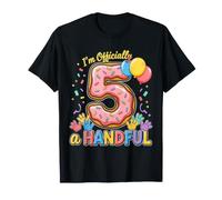 Officially A Handful Fifth Birthday Party Celebration Fun Camiseta