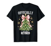 Officially Retired EST.2025 Christmas Tree Pink Bow Women Camiseta