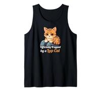 Officially Trapped By A Lap Cat Funny Cute Tabby Cat Camiseta sin Mangas