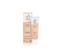 Officina Naturae | Protector solar facial SPF 50 con ácido hialurónico, vitamina C y extracto de zanahoria orgánico, antiedad y antioxidante, sin perfume, 30 ml