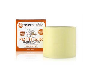 Officina Naturae | Solara Detergente Platos Sólido Naranja Dulce, Detergente Concentrado, Desengrasado Elimina los malos olores, 180 g