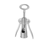 Officine Standard Elite Sacacorchos con 2 palancas de satén, para decoración de Mesa, Acero aleado, Plata Mate, 9x5x2,5 cm