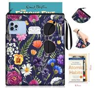 OffiEase Funda protectora para libro con cremallera, bonita funda para libro, funda para libros, pequeñas y grandes bolsas botánicas para tapa blanda, accesorios de lectura para estudiantes, mujeres