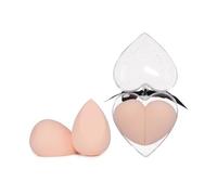 OFFIGAM 1 caja Esponjas de Maquillaje Forma de Corazón Duales para Uso Seco y Húmedo Suaves y Elásticas para Mezcla de Base y Polvo Color Rosa