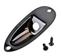 OFFIGAM 1 juego Conector de Salida para Guitarra Eléctrica Accesorio Negro Compatible con Fender Reemplazo para Placa de Jack de Guitarra