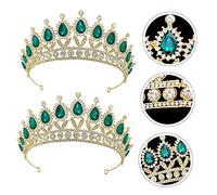 OFFIGAM 1 Pieza nupcial damas de honor princesa heredera primero Diadema delicada sombreros de de agua Material de aleación de circonio de diamante suelto Green