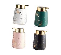 OFFIGAM 1pieza Botella De Cerámica Dispensador Presión Para Lociones y Jabón Botella Vacía Multiusos De Diseño De Mármol Negro