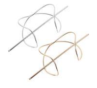 OFFIGAM 2 Horquillas de Metal Dorado y Plata para Moños, Diseño Delicado y Elegante, Accesorios para Cenas y Bailes, Pack de 2 Piezas para Mujeres