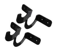 OFFIGAM 2 Pares de Soportes para Bates de Béisbol y Hockey en Acrílico Negro, Exhibidor de Almacenamiento Resistente y Decorativo para Pared