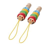 OFFIGAM 2 piezas Silbatos de Madera para Instrumento Educativo Musical Infantil con Diseño de Cuento Juguete de Madera Seguro para Desarrollo