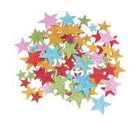 OFFIGAM 200 Piezas Vinilo decorativo estrella forma estrellas de brillo de espuma escena pequeño código etiqueta engomada del corazón del brillo estrellas brillantes Color Aleatorio