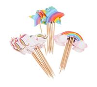 OFFIGAM 24 Piezas Adornos para Cupcakes de Unicornio Decoración de Cumpleaños para Niñas Toppers de Pastel Divertidos y para Fiestas Infantiles y Celebraciones Festivas