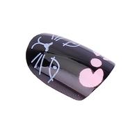 OFFIGAM 24piezas Uñas Postizas Para Niñas Kit De Made of Abs No Smell and Natural Easy to Apply with Rubber Back Design Kid's Nail Art Decoration
