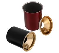 OFFIGAM 2piezas Ceniceros de Acero Inoxidable con Tapa Diseño Anti-olor y Antiviento Ceniceros Portátiles para Interior y Exterior Resistente y Fácil de Limpiar para Hogar Oficina y Patio