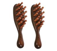 OFFIGAM 2piezas Cepillo De Masaje De Cabelludo De Madera Peine Desenredante y Anticaspa Para Mujeres Mango Ergonómico Para Viajes y Relajación