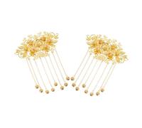 OFFIGAM 2piezas Peine De Flores Para Novias Horquillas Tradicionales Chinas Borlas Para Bodas y Damas De Honor Accesorio Vintage Elegante