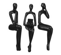 OFFIGAM 3 Piezas Estatuas Abstractas de Resina Grandes de Sentadas Decoración Elegante para Sala Oficina Estantería y Escritorio