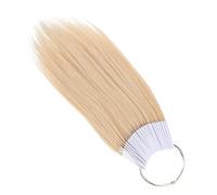 OFFIGAM 30 Mechones de Cabello Humano Anillos Blancos de Pvc para Salón, Muestras de Colores Beige para Formación en Peluquería y Prueba de Tinte