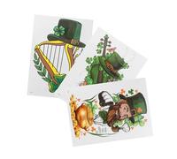 OFFIGAM 3piezas Pegatinas De Festivales Irlandeses Para Decoración Del Día De San Patricio De Calcomanías De Para Fiestas Tatuajes Temporales Para Celebraciones y Reuniones
