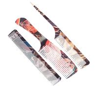 OFFIGAM 3piezas Peine De Estilo Retro Para Cabello Juego De Peines De Graffiti Multifuncionales Para Corte y Peinado De Hombres y Mujeres Diseño Único y Duradero