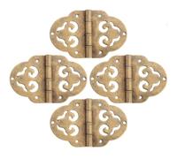 OFFIGAM 4 Bisagras Decorativas de Cobre Dorado Estilo Retro y Chic, Resistentes al Óxido y Fáciles de Usar para Caja de Madera en Oficina o Casa
