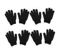 OFFIGAM 4 Pares Guantes De Baño Exfoliantes Negros De Guante De Ducha Para Limpieza Profunda y Eliminación De Piel Muerta Para Uso El Hogar