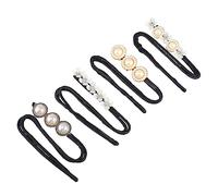 OFFIGAM 4 Piezas Secador De Pelo Moño Formas Para El Cabello Diadilla Moldeador De Envoltura Cinta Para El Pelo Con Pinzas Scrunchie De Moño Desordenado Negro Alambre De Hierro