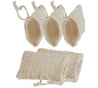 OFFIGAM 5 Bolsas de Jabón de Malla de Algodón y Mezcla de Lino, Bolsa Ahorradora de Espuma con Cordón, para Baño y Ducha, Portátil para Uso y Corporal, Suministros de Aseo Personal