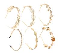 OFFIGAM 6piezas Tocado De Boda Diadema De Perlas Joyería Ligera y Para Fiestas