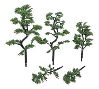 OFFIGAM Árboles Modelo de Paisaje en Plástico Verde 5piezas para Maquetas Arquitectónicas y Planificación Urbana Diseño Realista y Uso Versátil