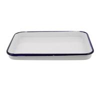OFFIGAM Bandeja para Asar Esmaltada Rectangular de Superficie Lisa y Delicada, Diseño Vintage Retro para Horno y Cocina Multifuncional Fácil de Limpiar