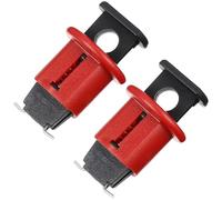 OFFIGAM Bloqueo del Disyuntor Microinterruptor de 2 Piezas en Pa Nylon Rojo Diseño Delicado y Doble Orificio para Seguridad Eléctrica en Entornos Industriales