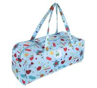 OFFIGAM Bolsa de Almacenamiento Portátil y Creativa de Gran Capacidad de Hilo Azul Tela Oxford Resistente a Roturas para Organizar Labores de Crochet y Viajes