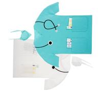 OFFIGAM Bolsa para Botella de Vino de Fieltro No Tejido, Paquete de 2 Unidades Blanco y Azul Lago, Ligera y Plegable, Bolsa Decorativa para Envolver Vino en Fiestas y Regalos