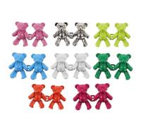 OFFIGAM Botones para Ajustar Cintura de Jeans, Clips Desmontables de Aleación de Zinc 40mm X 27mm Diseño de Oso, 8 Pares en 8 Colores, Ajustador sin Coser para Pantalones y Vestidos