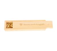 OFFIGAM Caja de de Embarazo de Madera para Prueba de Embarazo Caja de Almacenamiento Elegante para Recuerdos de Nacidos