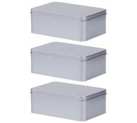 OFFIGAM Caja de Hojalata Redonda con Tapa, 3 Unidades, para Almacenamiento de Té y Galletas, Diseño Bien Sellado y Estilo Simple para Bodas