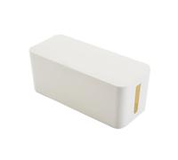OFFIGAM Caja Organizadora de Cables Eléctrica Mediana de Plástico Blanco para Regleta y Almacenamiento Seguro de Cables y Cargadores Organizador para Hogar y Oficina