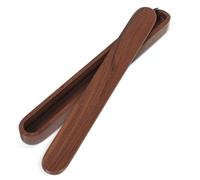 OFFIGAM Caja Portátil para Palillos de Madera Nogal Estuche con Tapa Antipolvo para Almacenamiento y Organización de Utensilios Reutilizable y Fácil de Limpiar para Oficina Escuela y