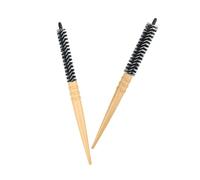 OFFIGAM Cepillo de Madera Redondo y Cepillo de Rodillo 2 Piezas Tamaño Pequeño y Grande para Peinado Secador Cabello Doméstico Mujeres y Hombres Uso Diario Ergonómico Madera Natural