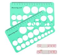 OFFIGAM Cinta Métrica de Tela Verde para Medir Pezones Regla de Brida, Herramienta Flexible para Dimensionar Bridas, 2 Piezas, Portátil y Precisa para Lactancia Materna