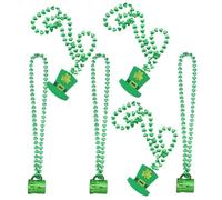 OFFIGAM Collar de Cuentas Verde Día de San Patricio, Ligero y Fácil de Usar, 6 Piezas Diseño de Sombrero y Jarra para Fiestas y Desfiles