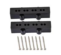 OFFIGAM Cubierta de Plástico para Pastillas Humbucker Eléctrico Jb, Diseño de 8 Agujeros, Paquete de 2 Piezas (1 Larga y 1 Corta), Color Negro, Accesorio para Guitarras Eléctricas