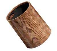 OFFIGAM Cubo de Basura de Plástico Marrón de 15l Diseño de Apertura Grande y Forma Cilíndrica para Oficina, Estudio y Otros Lugares Que Requieren Bote de Basura