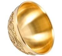 OFFIGAM Cuenco de Latón Dorado Estilo Chino Gong para Decoración de Escritorio Resistencia al Desgaste y Uso Duradero, Adecuado como Cuenco de Riqueza y Fortuna