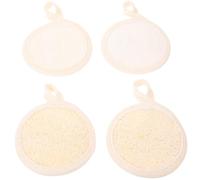 OFFIGAM de Almohadillas Exfoliantes Faciales Adecuadas la Limpieza Diaria 4 Piezas de Lufa Algodón Lino Ligero y Delicado Aptas la Mayoría de Tipos de para Mujeres