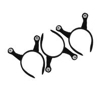 OFFIGAM Diadema de Caracol Negra 3 Piezas, Accesorios Cabello Suaves y Cómodos, Tocado Antenas para Cosplay y Fiestas, Diadema Novedosa para Eventos y Disfraces
