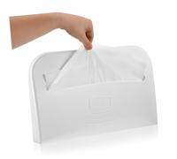 OFFIGAM Dispensador Blanco para de Plástico Fundas Asiento de de Inodoro Gran Capacidad, Diseño Moderno y Minimalista, Fácil de Instalar para Accesorios