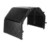 OFFIGAM Escudo de Aislamiento de Micrófono y Material ABS de Cinco Puertas Almohadilla Absorbente de Sonido, Diseño Plegable para Estudio y Grabación Profesional
